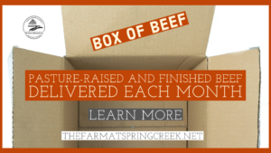 cardboard box with text about beef subscription boxes